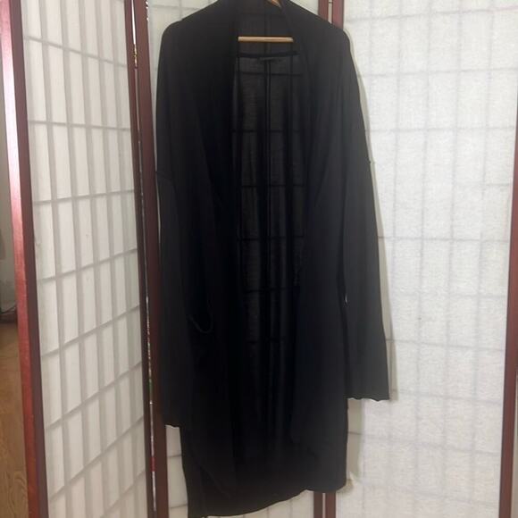 J.CREW BLACK CARDIGAN OPEN TUNIC SWEATER SIZE XL - Picture 1 of 8